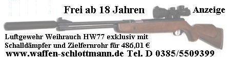 HW77 mit Schalld�mpfer und sehr gutem Zielfernrohr bei Waffen Schlottmann