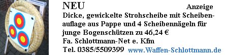 Neue Zielscheibe f�r Bogensch�tzen bei Waffen Schlottmann