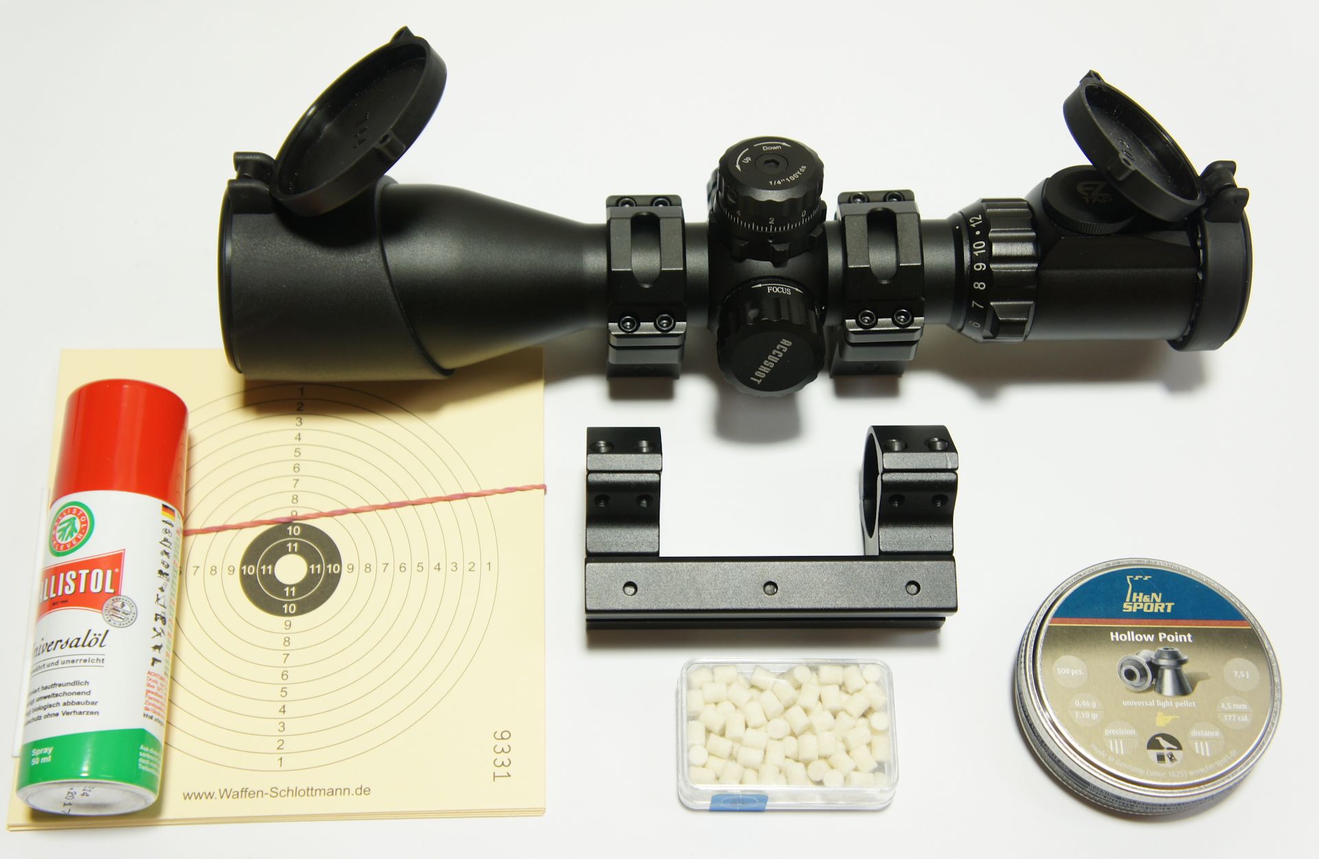 RTU Erweiterungs-Set mit Zielfernrohr UTG Compact 3-12x44 am Luftgewehr HW 77 + inkl. Montage und Einschieen
