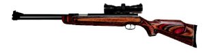 Weihrauch HW77k mit bunem Schaft , Zielfernrohr und Schalld�mpfer