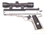 Luftpistolen HW45 mit Zielfernrohr sind auch auf 20m noch Treffsicher