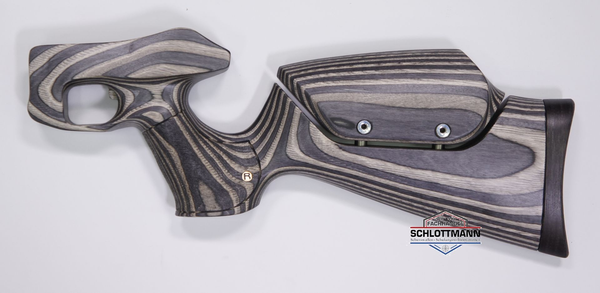Anschlagschaft fr CO2 Pistole Diana Airbug aus schwarz-grauem Schichtholz mit verstellbarer Schaftbacke