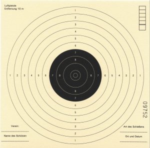 Zielscheiben 17x17cm, Pistolen- Schiescheiben