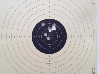 Trefferbild der Luftpistole HW 40