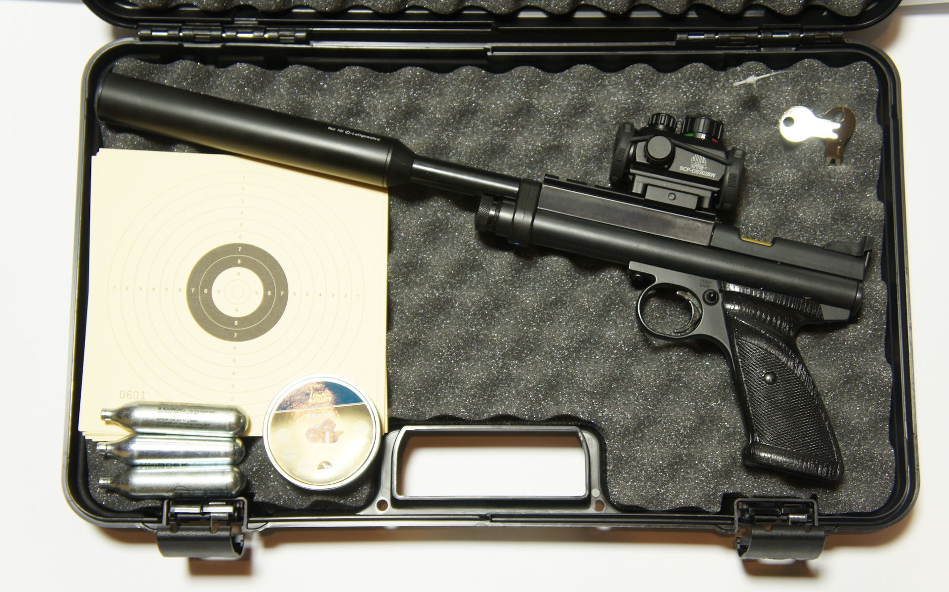 Anwendungsbeispiel mit CO2 Pistole Crosman 2240