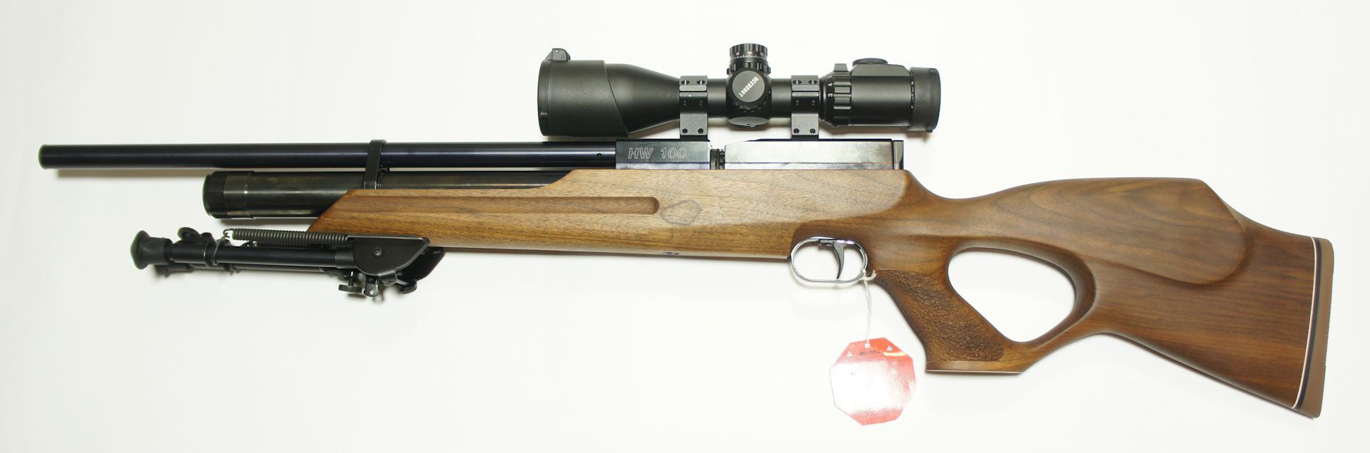 Weihrauch HW 100 TK F.S.B. mit Zielfernrohr UTG 3-12x44 und Harris Zweibein