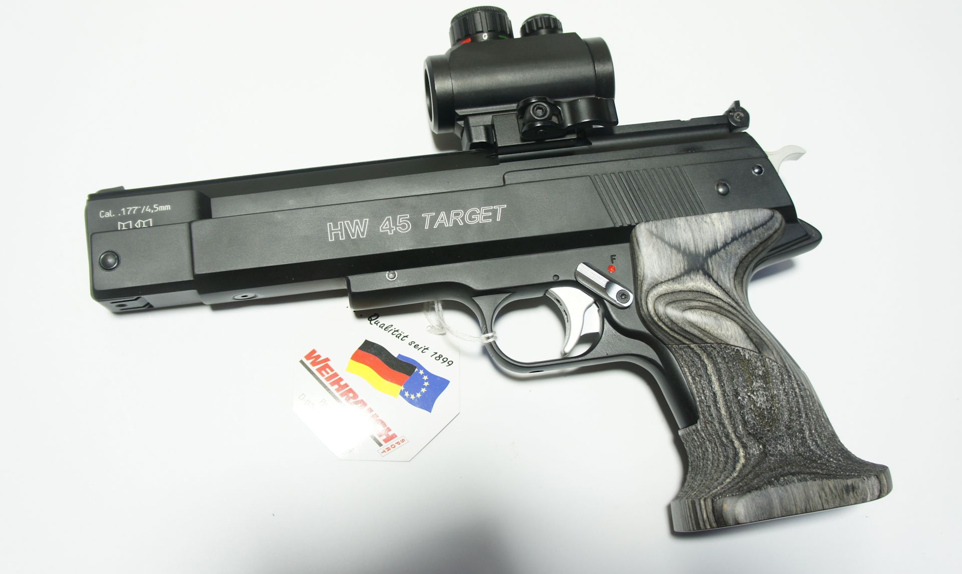 Luftpistole Weihrauch HW 45 Target RTU, Kaliber 5,5mm mit Leuchtpunktvisier