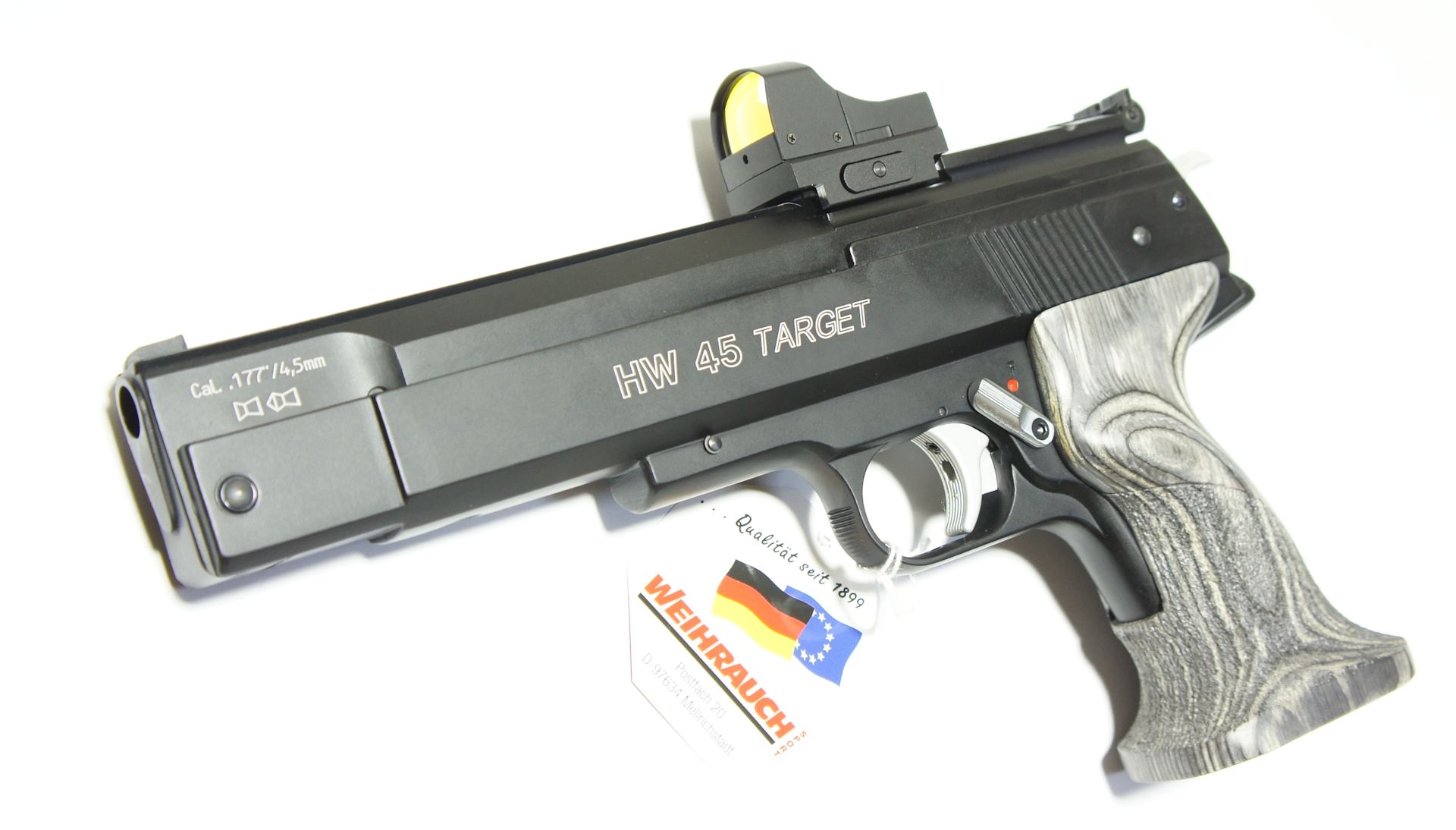 HW 45 Target RTU, Kaliber 4,5mm mit Reflexvisier. 