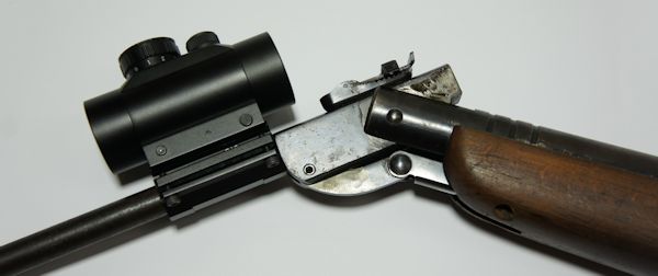 Montagebeispiel am Luftgewehr Haenel Modell 3 mittels einer praktischen <a href=1130667.htm>Lauf- Montagebasis</a>