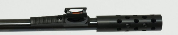 Montagebeispiel Kompensator mit Anschlussgewinde Halbzoll UNF am CO2- Gewehr 850 Airmagnum