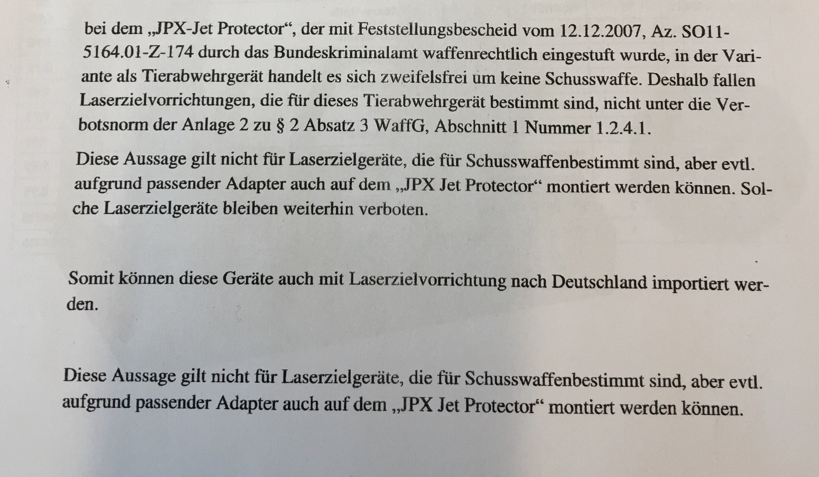 Dieses Bild zeigt einen Auszug aus dem Schreiben des BKA vom 28.11.2017