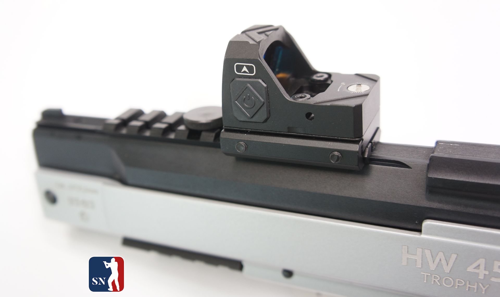 Montagebeispiel an neuester HW 45 TROPHY und TARGET angepasst und mit Stopperschraube