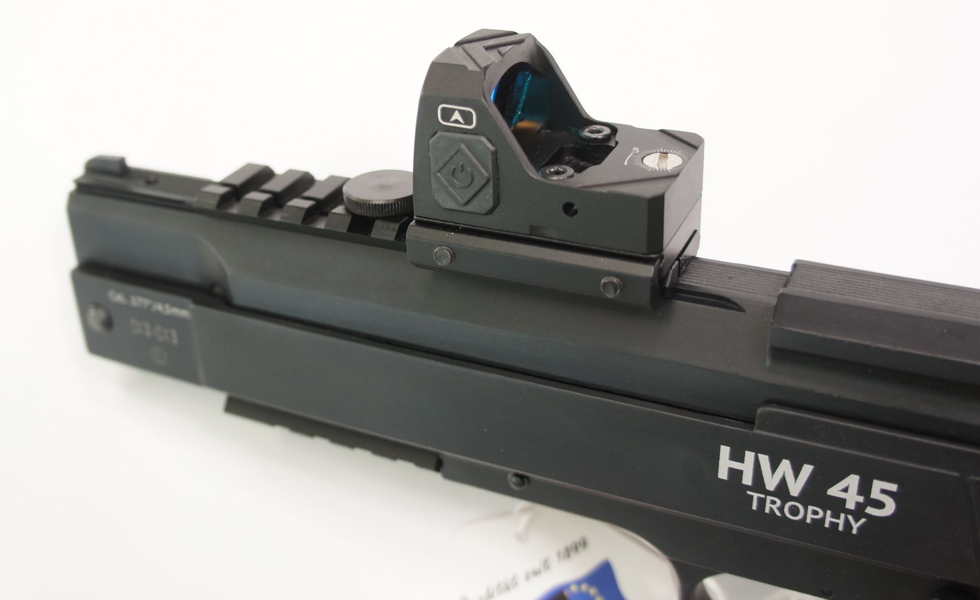 Montagebeispiel an neuester HW 45 TROPHY und TARGET angepasst und mit Stopperschraube