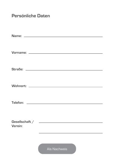 Schie�buch- Innenseite f�r die pers�nlichen Angaben