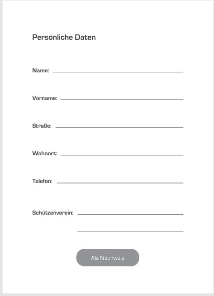 Schie�buch- Innenseite f�r die pers�nlichen Angaben
