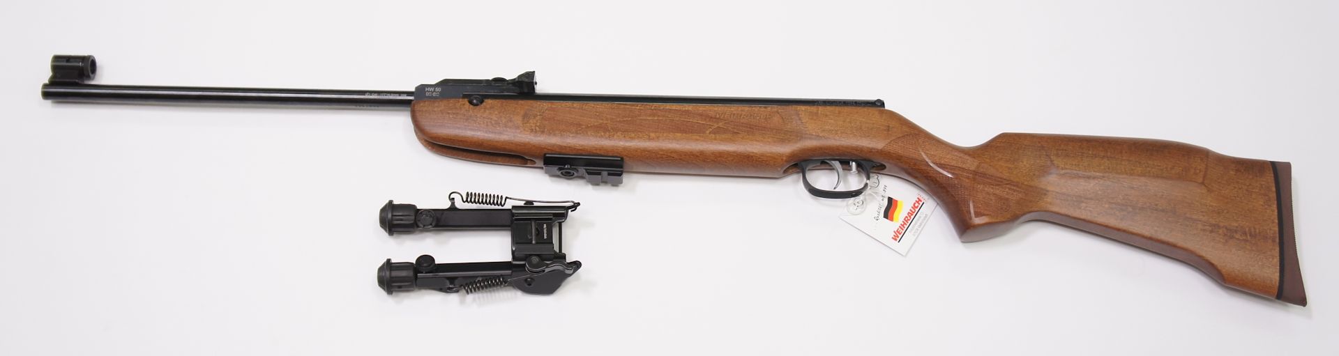 Montagebeispiel vom Weihrauch Luftgewehr Modell HW 50 S mit <a href=1165785-HW30-Set.htm>mit sehr gutem Zweibein</a> Nr. 1165785-HW30-Set