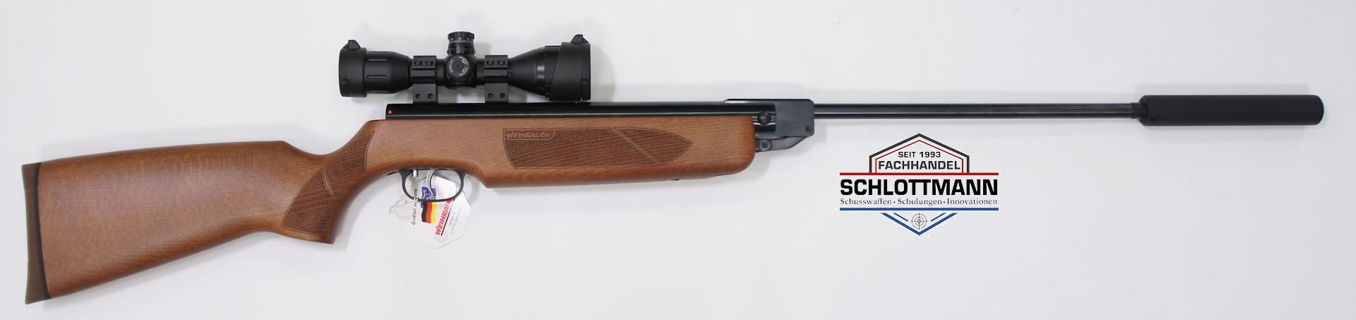 Luftgewehr HW 35 mit Schalldmpfer und Zielfernrohr