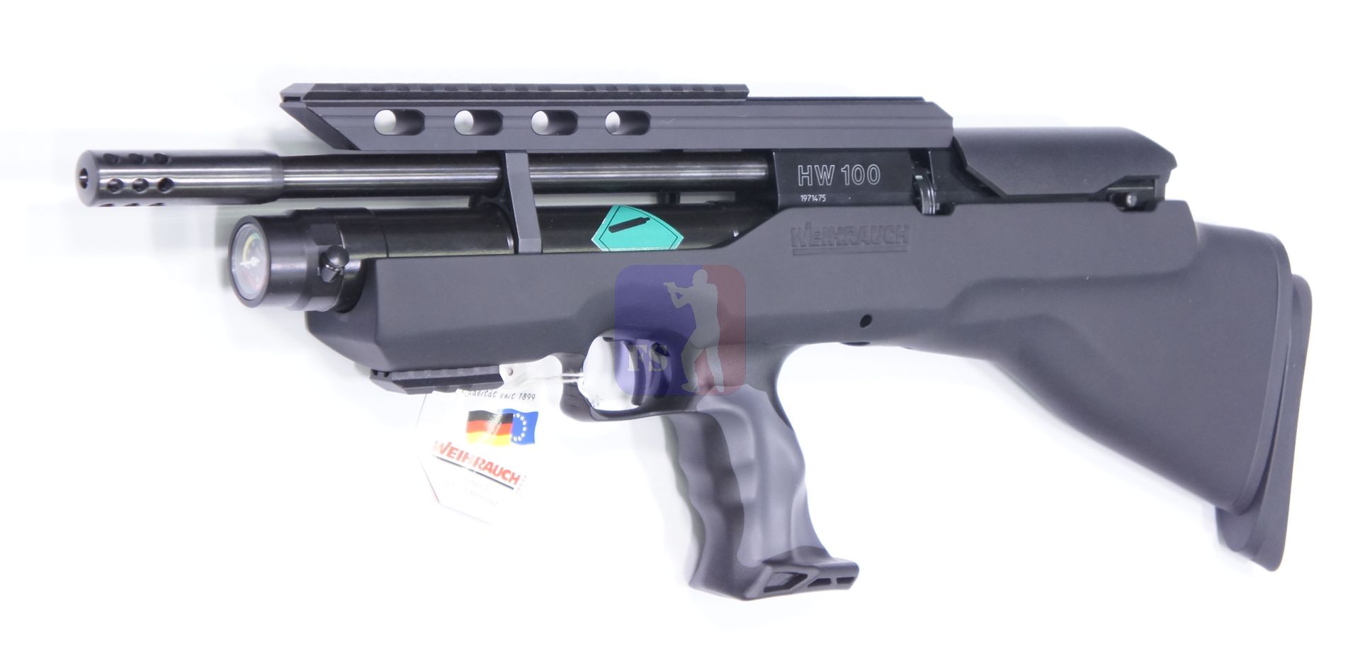 100 BP mit 31 cm Lauflänge und Kompensator