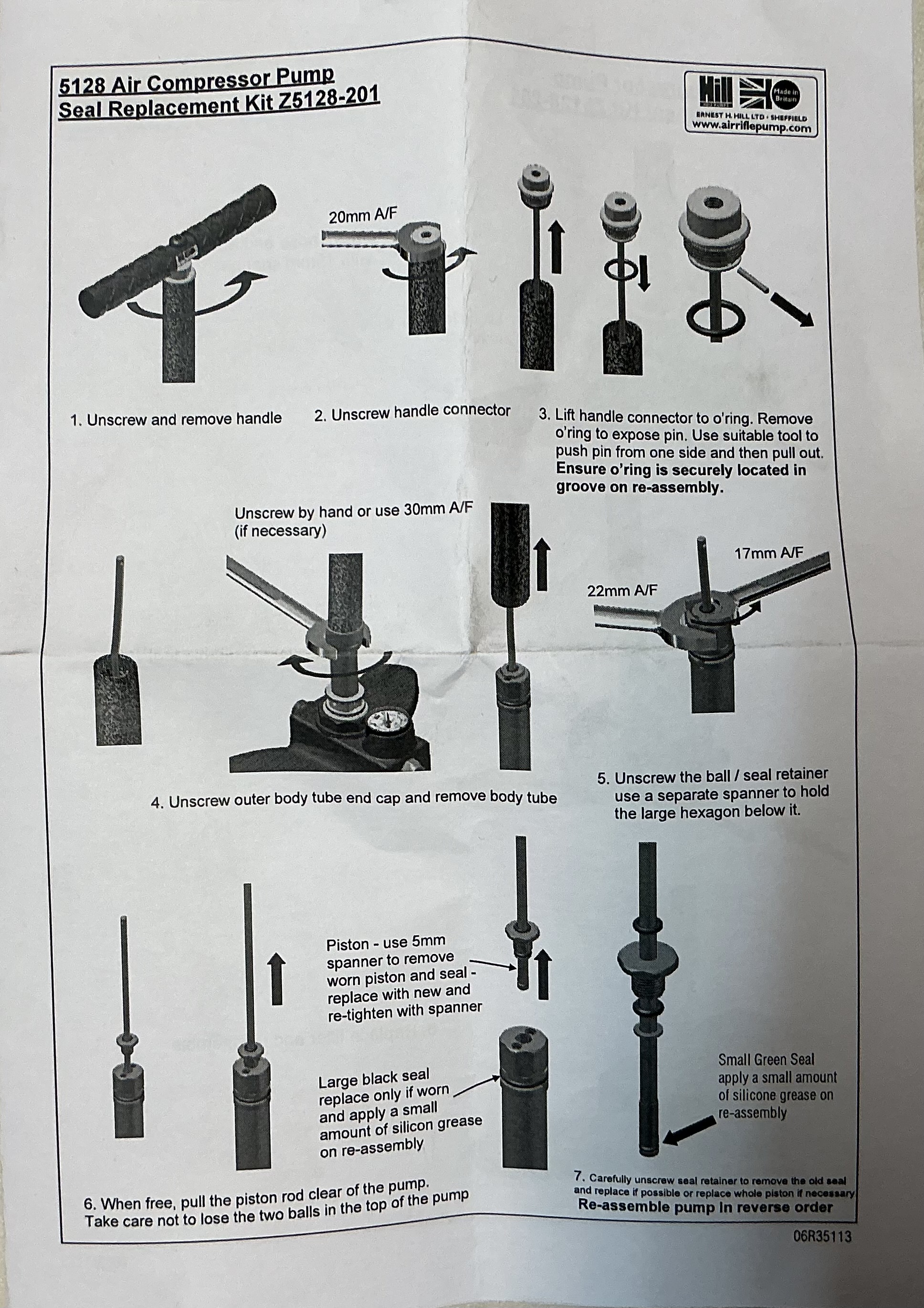 Schnellservice-Kit fr Handpumpe HILL MK 5