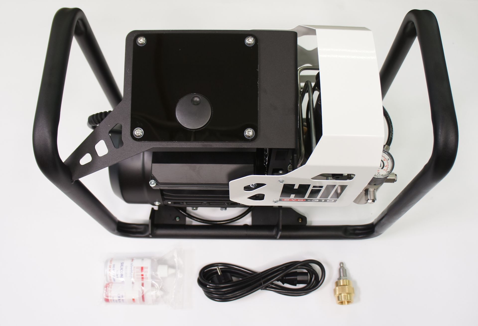 HILL EVO 310, ELEKTRISCHER DRUCKLUFTKOMPRESSOR  fr Kartuschen mit Zubehr aus dem Lieferumfang