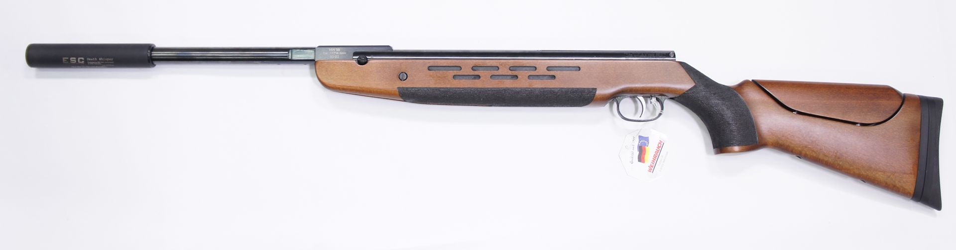 Montagebeispiel Schalldmpfer B&T am Luftgewehr HW 98