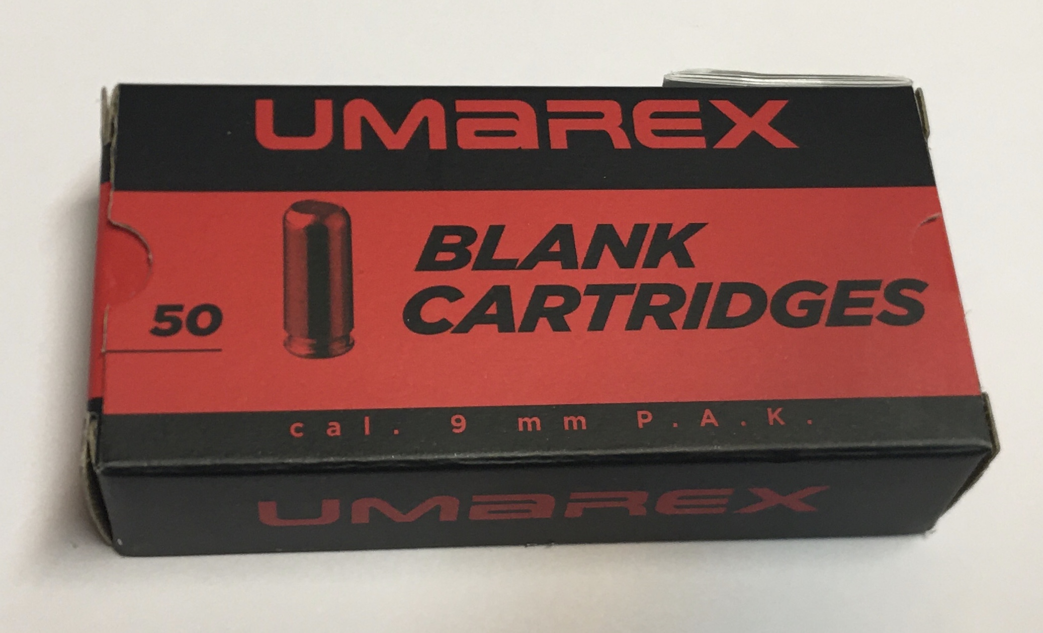 Platzpatronen Munition 9mm PA der Marke Umarex für Pistolen, Schreckschusswaffen