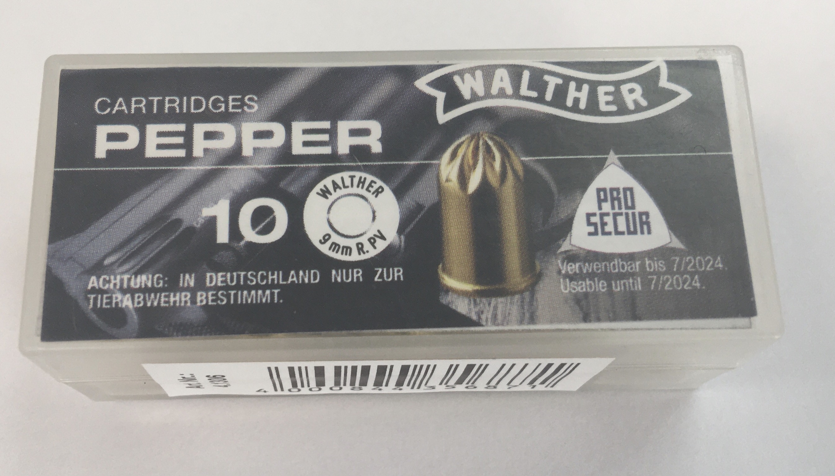 Pfefferpatronen, Walther, 9mm R Knall für Revolver