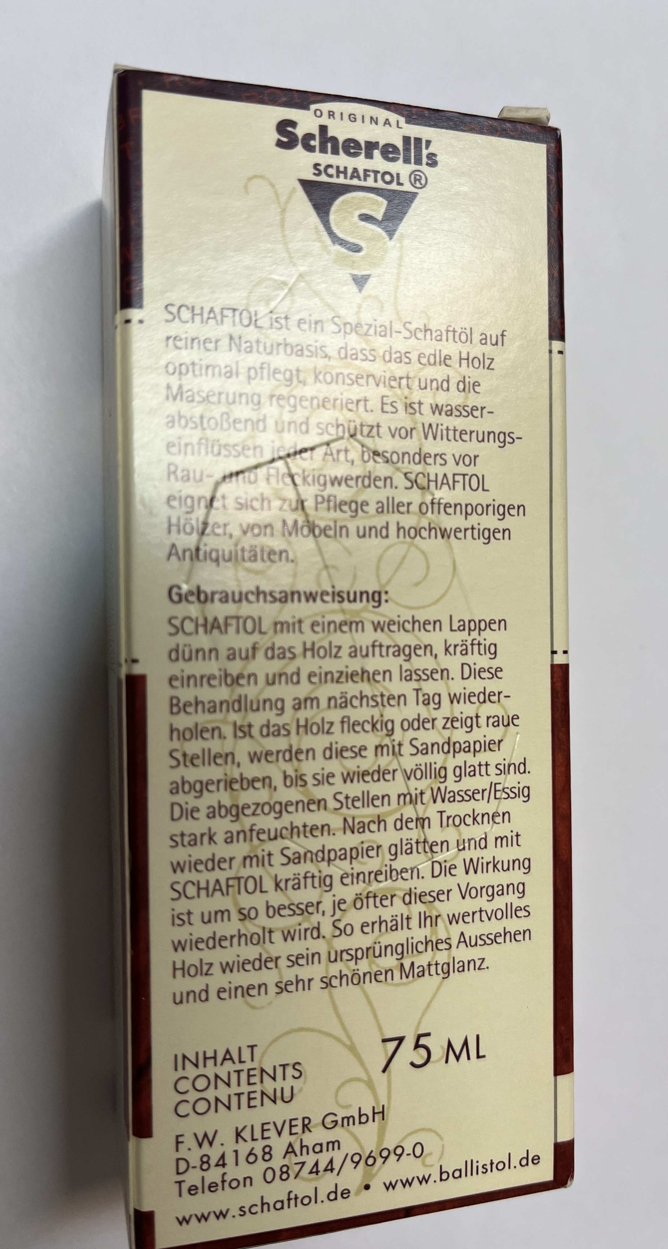 Scherells Schaftoel rotbraun  75ml