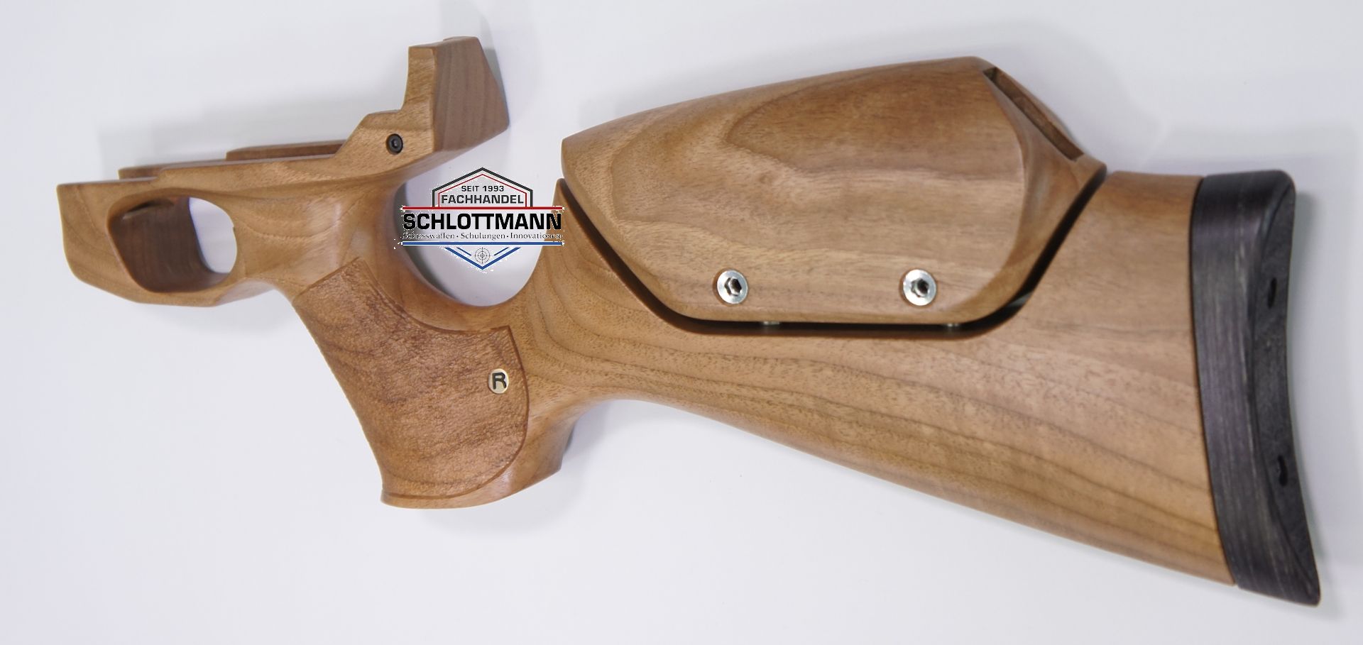 Anschlagschaft für Luftpistole Weihrauch HW 44 aus Nussbaum mit verstellbarer Schaftbacke