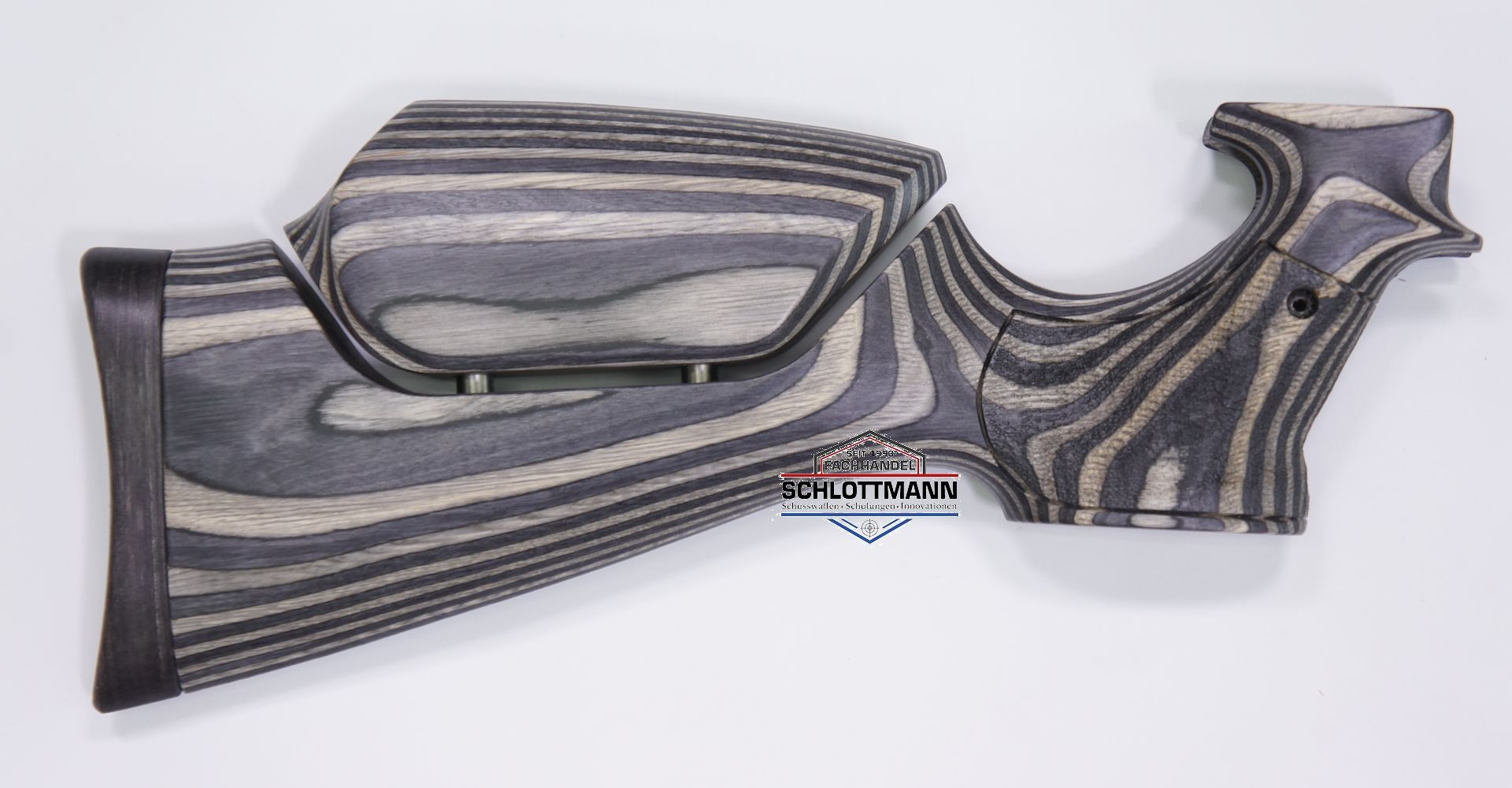 Anschlagschaft für CO2 Pistole Diana Airbug aus schwarz-grauem Schichtholz mit verstellbarer Schaftbacke