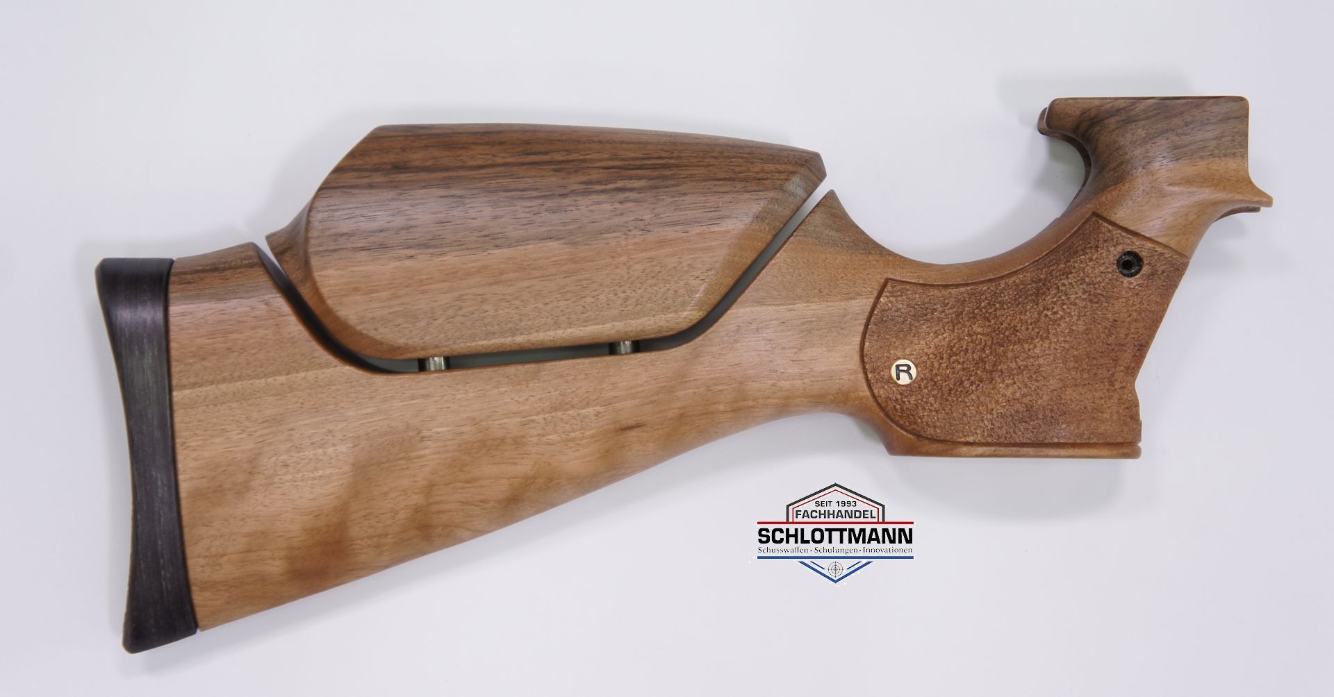 Anschlagschaft für CO2 Pistole Crosman 2240 aus  Nussbaumholz mit verstellbarer Schaftbacke