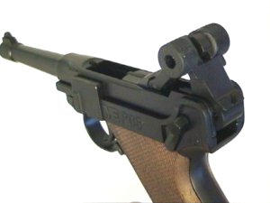 Gaspistole Modell P04, Nachbau der Parabellum / Luger 04 / Schreckschusspistole 